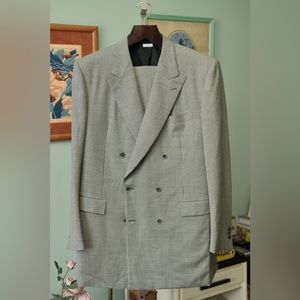 Vintage Brioni double breasted houndstooth suit